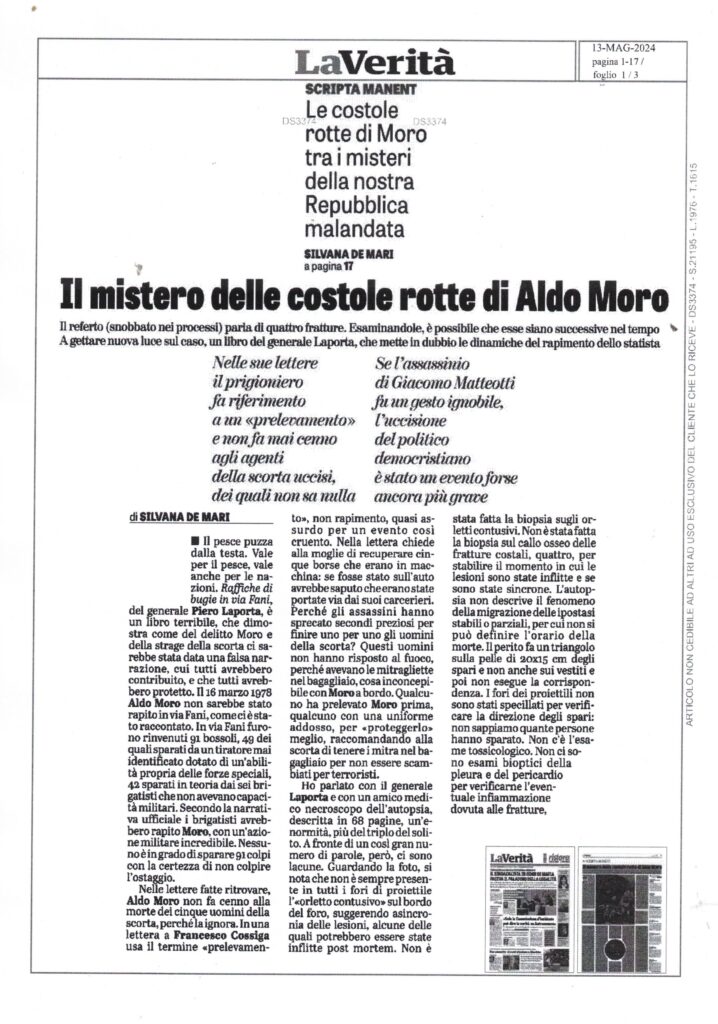 LA VERITA’ – Il mistero delle costole rotte di Aldo Moro – 13 maggio 2024